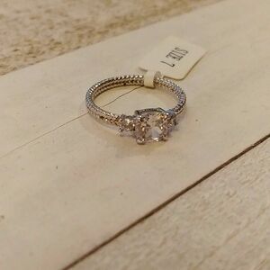 NWT Charmed Aroma 925 Silver Ring with Faux Diamond Stones 7